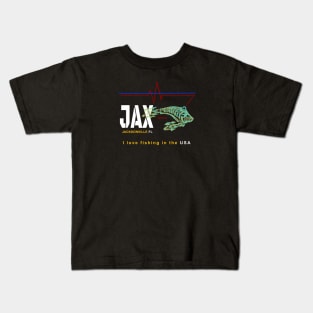 Jacksonville FL., JAX, I love fishing in the USA Kids T-Shirt